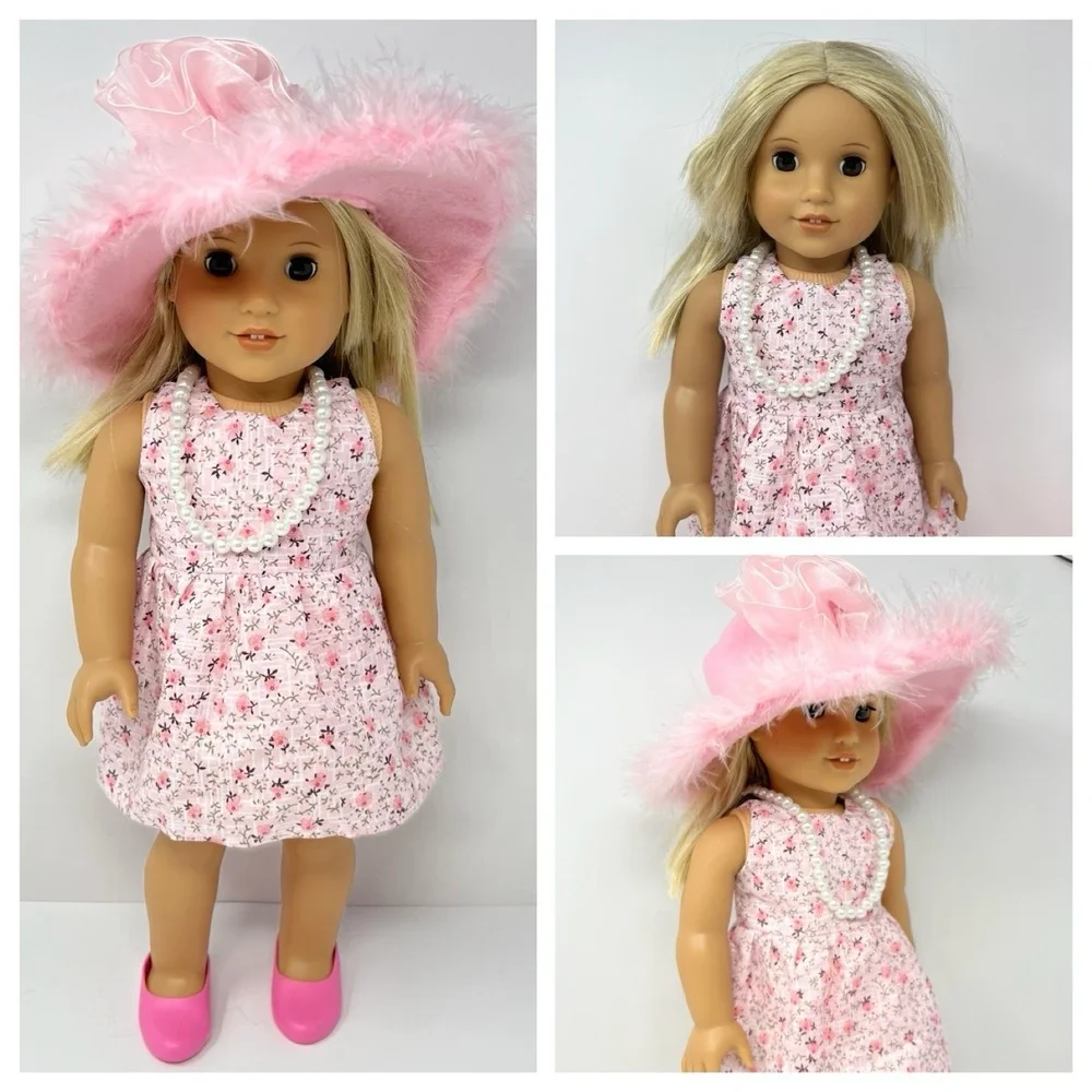 American Girl Doll Julie Albright 2014 Blonde‎ Hair Brown Eyes Pink Outfit 18